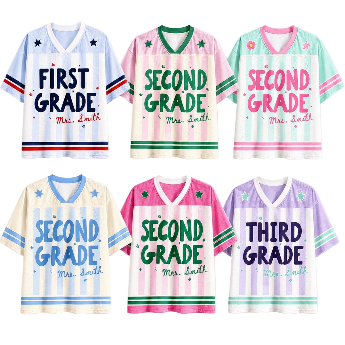 Personalized Teacher Jersey, Custom Name Number Football Jersey, First Grade Teacher Shirt, Back To School Gift, Teacher Team Game Day Tee