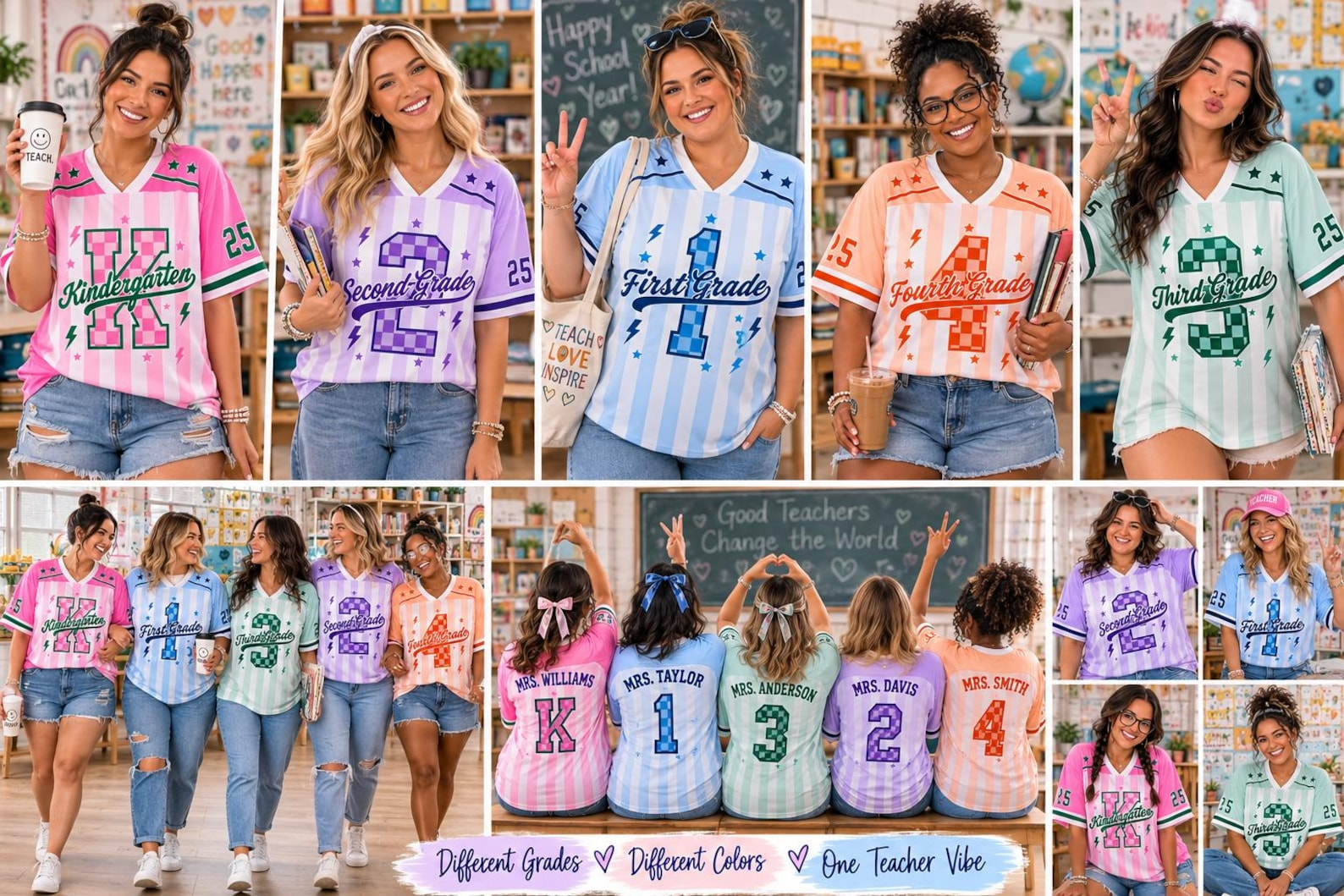 Personalized Teacher Football Jersey, Custom Grade & Name, Number Jersey , Back To School Gift, Teacher Game Day Tee, Teacher Shirt.
