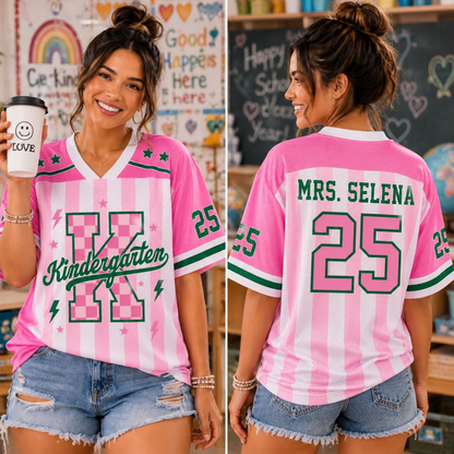 Personalized Teacher Football Jersey, Custom Grade & Name, Number Jersey , Back To School Gift, Teacher Game Day Tee, Teacher Shirt.