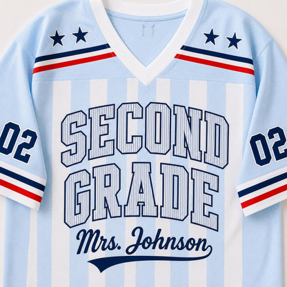 Maillot d'esprit scolaire personnalisé, maillot d'enseignant personnalisé par niveau, t-shirt de baseball pour la rentrée scolaire, cadeau pour professeur des écoles primaires