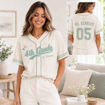Custom Teacher Jersey, Personalized Teacher Baseball Jersey Shirt, Name and Number Team Teacher Shirt, Back to School Teacher Outfit