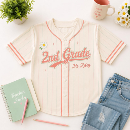 Custom Teacher Jersey, Personalized Teacher Baseball Jersey Shirt, Name and Number Team Teacher Shirt, Back to School Teacher Outfit