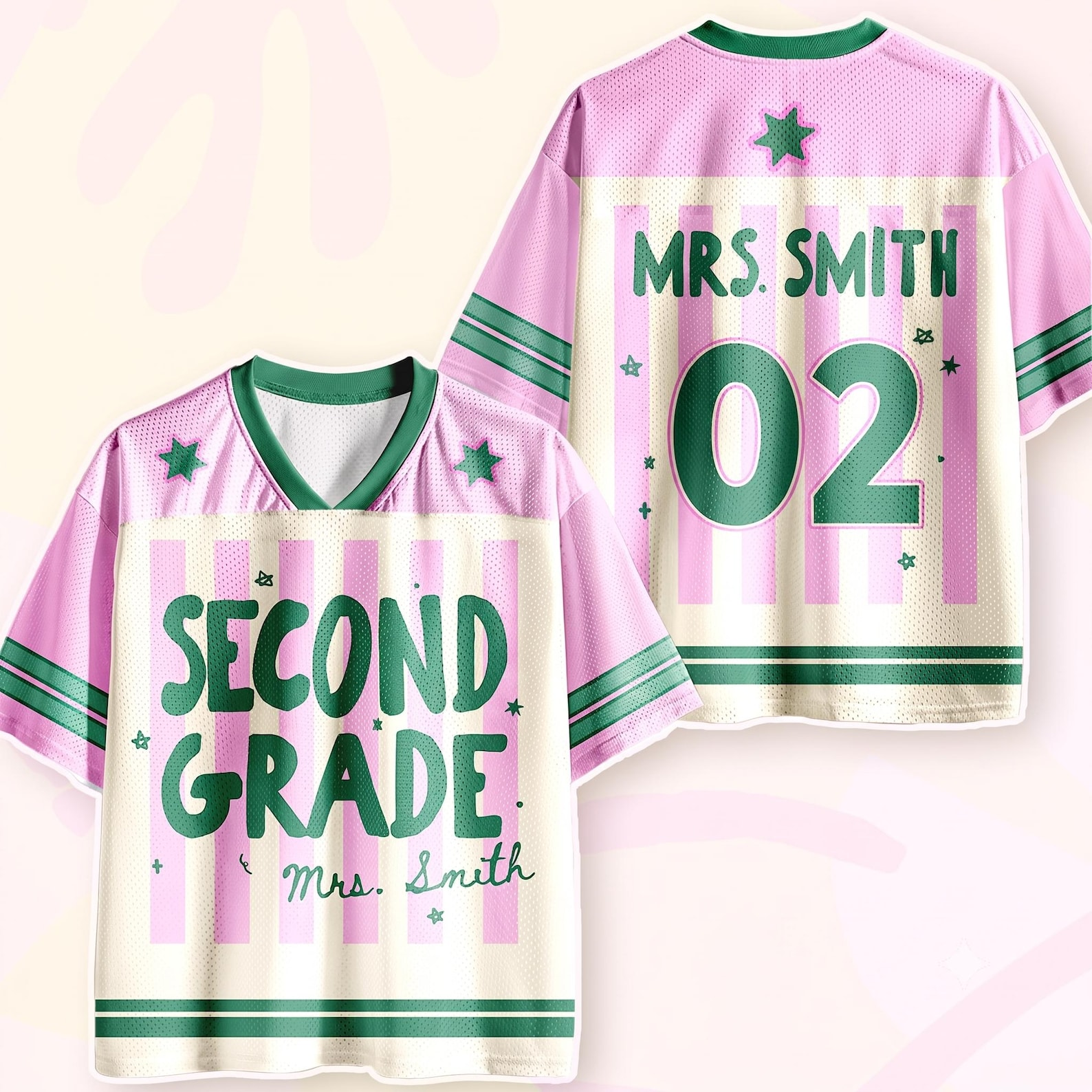 Maillot d'enseignant personnalisé, maillot de football avec nom et numéro personnalisés, chemise d'enseignant de première année, cadeau de rentrée scolaire, t-shirt de jour de match pour équipe d'enseignants