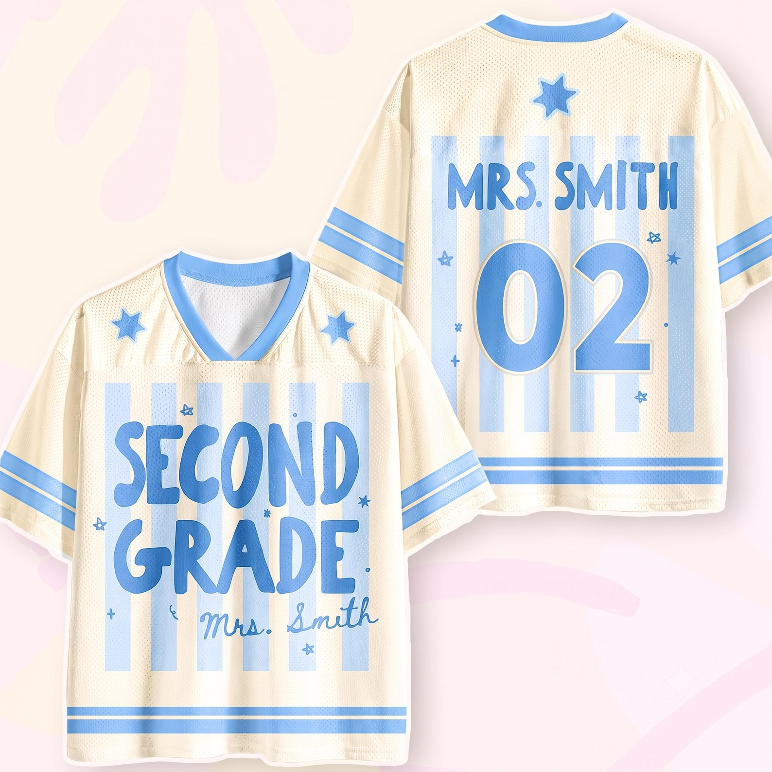 Maillot d'enseignant personnalisé, maillot de football avec nom et numéro personnalisés, chemise d'enseignant de première année, cadeau de rentrée scolaire, t-shirt de jour de match pour équipe d'enseignants