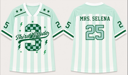Personalized Teacher Football Jersey, Custom Grade & Name, Number Jersey , Back To School Gift, Teacher Game Day Tee, Teacher Shirt.