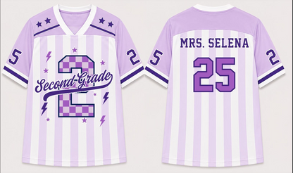 Personalized Teacher Football Jersey, Custom Grade & Name, Number Jersey , Back To School Gift, Teacher Game Day Tee, Teacher Shirt.