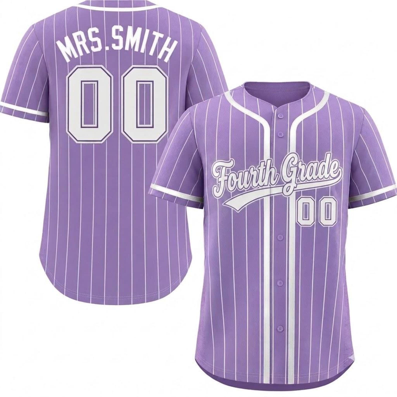 Maillot de baseball personnalisé pour enseignant, Maillot personnalisé avec nom et numéro, Cadeau de rentrée scolaire, T-shirt pour jour de match