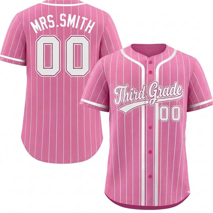 Maillot de baseball personnalisé pour enseignant, Maillot personnalisé avec nom et numéro, Cadeau de rentrée scolaire, T-shirt pour jour de match