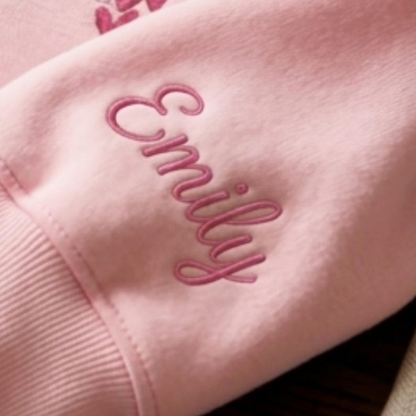 Embroidered Breast Cancer Awareness Quarter-Zip Sweatshirt: Ribbon Gift