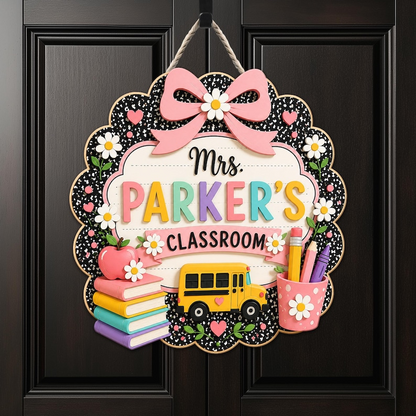 Custom Teacher Name Door Sign, 3D Classroom Door Hanger, Back To School Teacher Gift