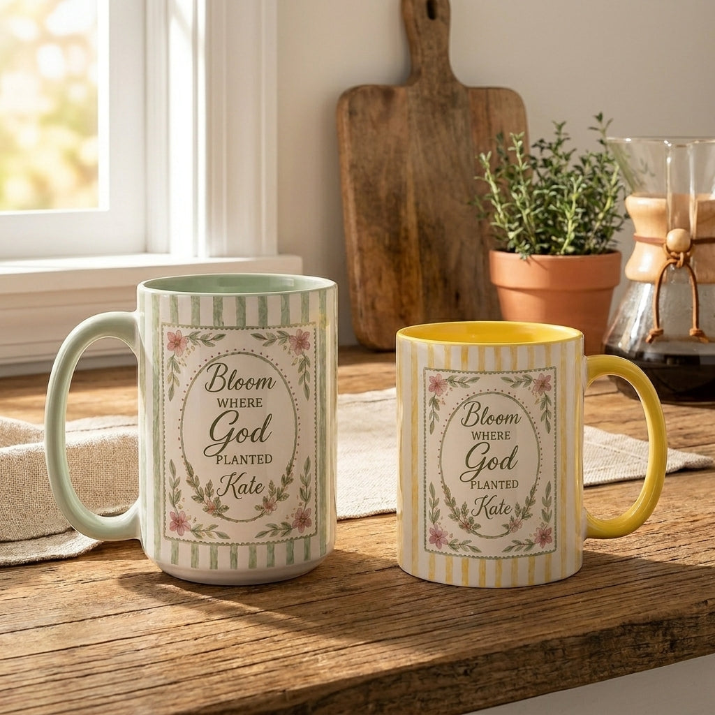 Bloom Where God Planted You Mug, Funny Christian Coffee Mug, Religious Gift for Women