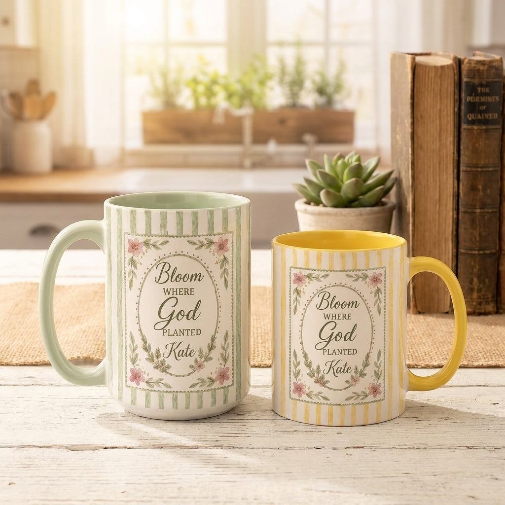 Bloom Where God Planted You Mug, Funny Christian Coffee Mug, Religious Gift for Women
