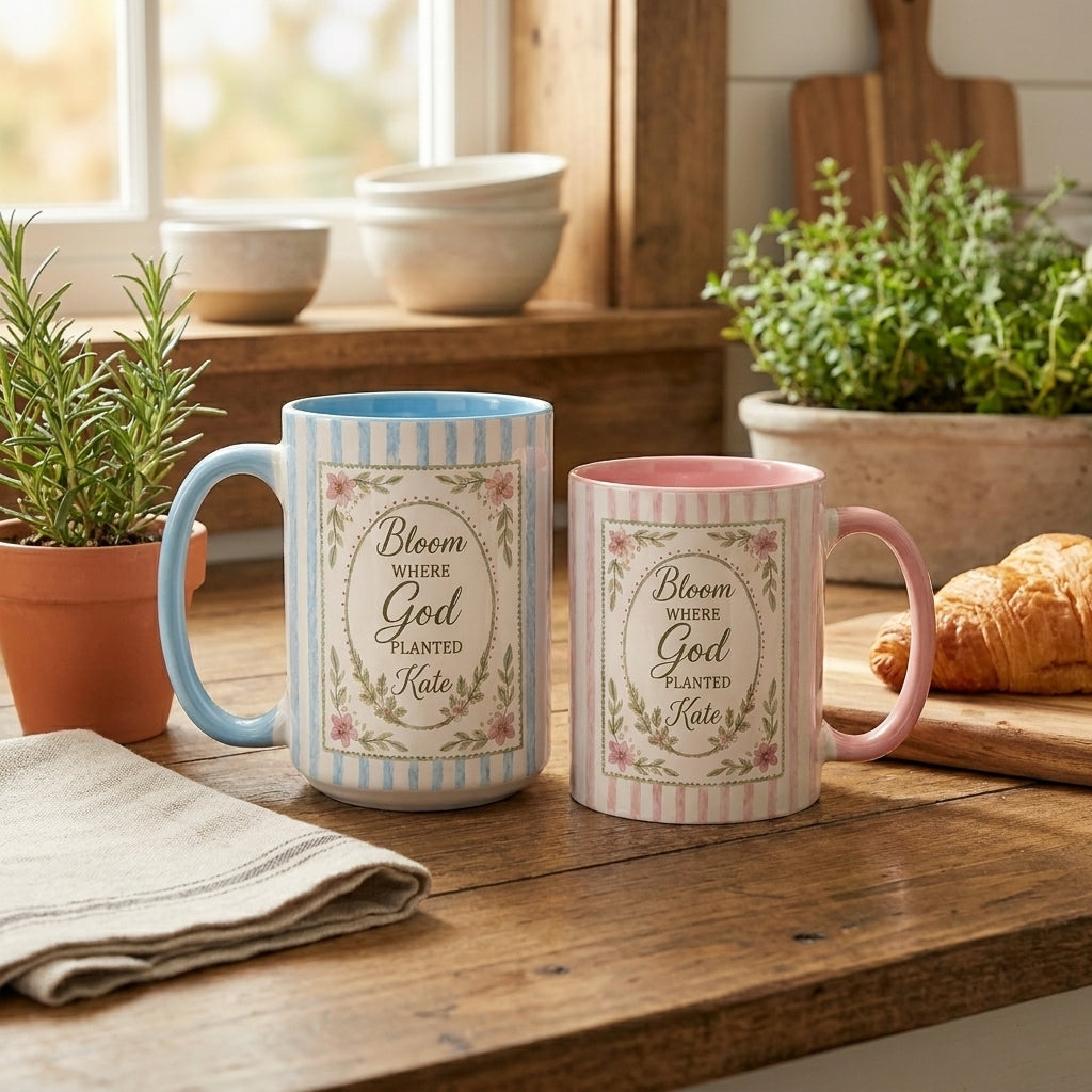 Bloom Where God Planted You Mug, Funny Christian Coffee Mug, Religious Gift for Women