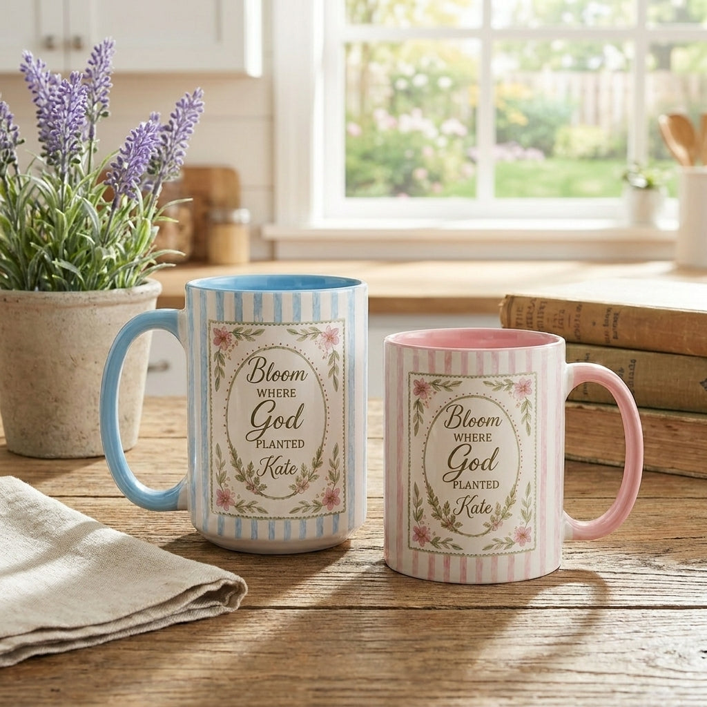 Bloom Where God Planted You Mug, Funny Christian Coffee Mug, Religious Gift for Women