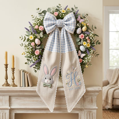 Personalized Baby Girl Wreath Sash, Floral Bow & Nursery Door Decor