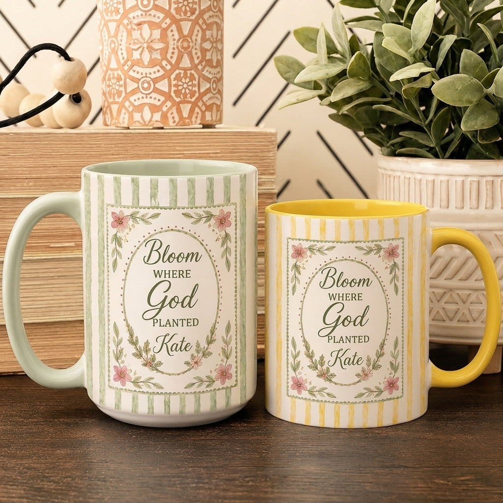Bloom Where God Planted You Mug, Funny Christian Coffee Mug, Religious Gift for Women
